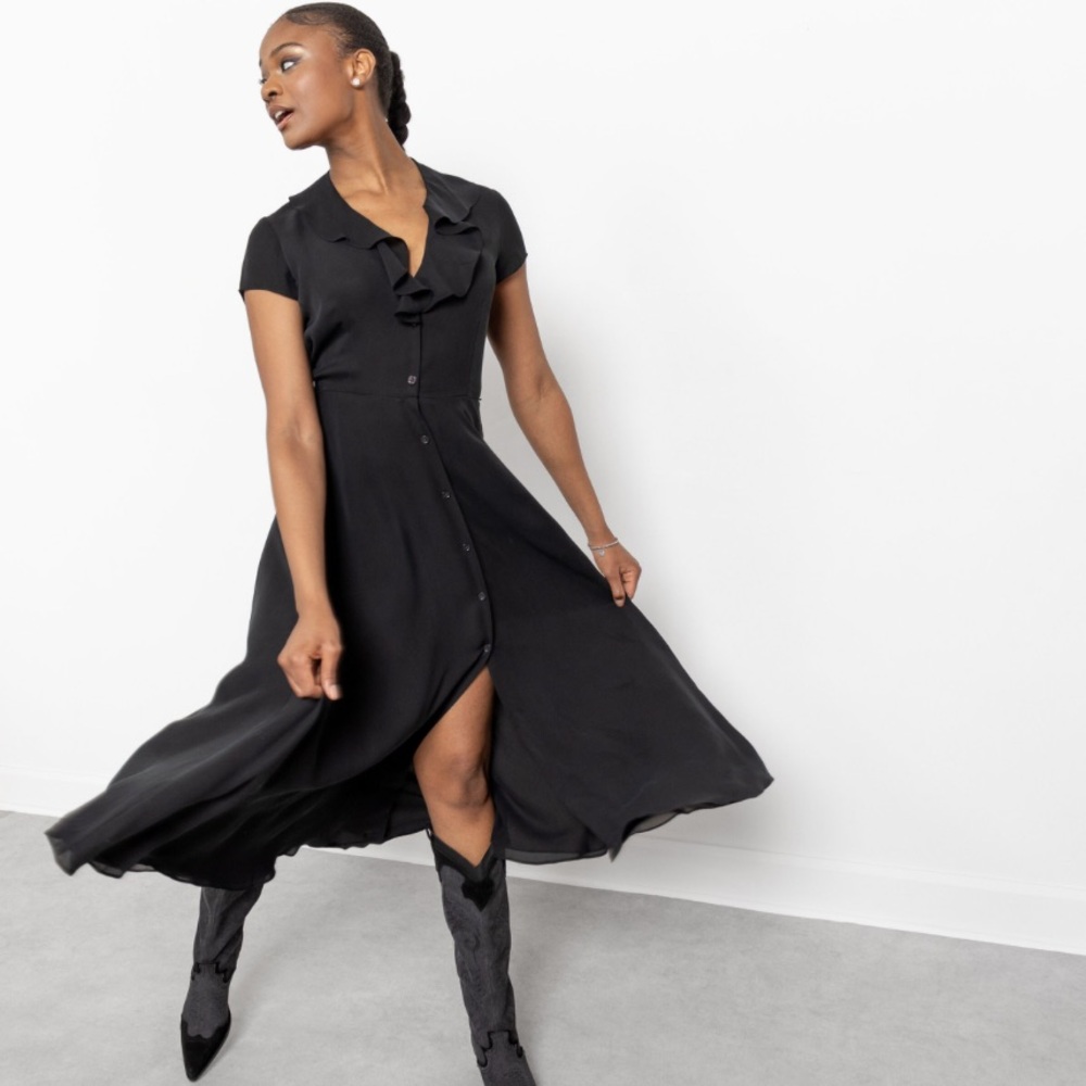 Lauren Ralph Lauren  Y2K SILK Dress Black  Kasper Group size 10